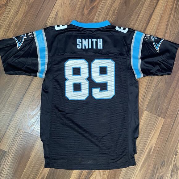 Reebok On Field NFL Carolina Panthers Steve Smith #89 Alt Black Jersey Youth L - Picture 2 of 8